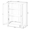 Basicwise White Wooden Bathroom Cabinet with Double Doors and Adjustable Shelves Modern Vanity Storage QI004028.WT